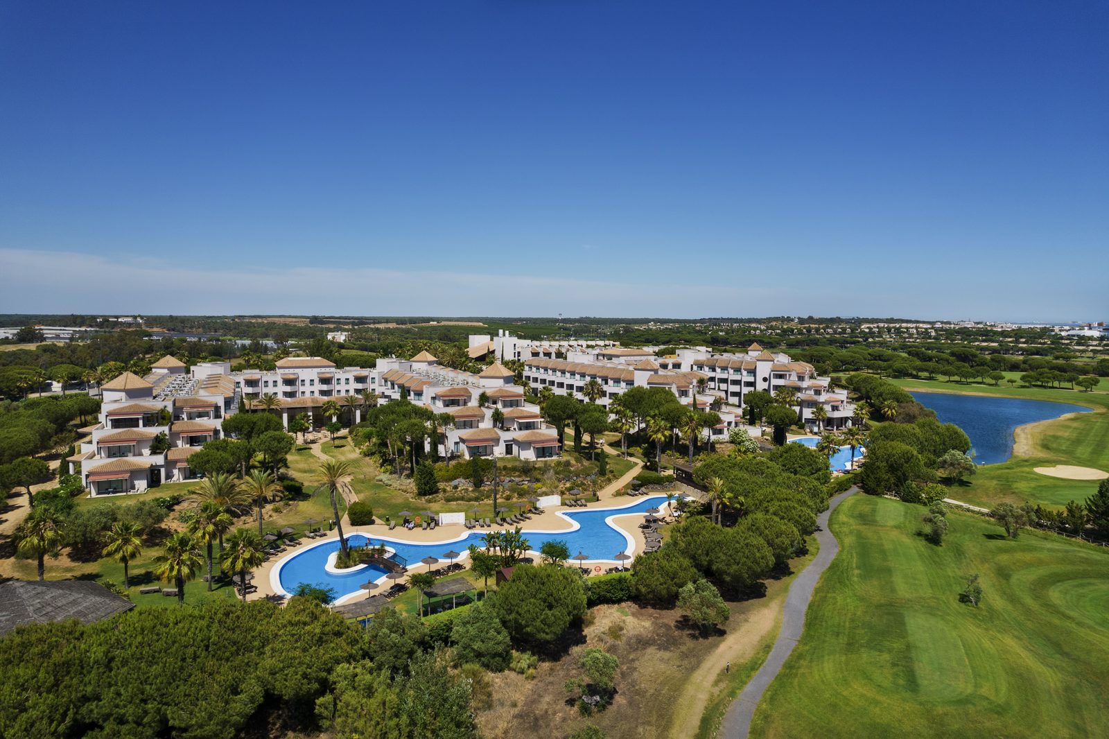 Aerial view of Precise Resort El Rompido, pool and golf course